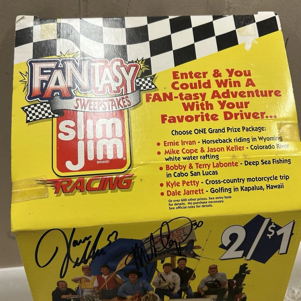 Vintage Slim Jim Racing Store Box‎ Mike Cope Jason Keller Autograph Signed Auto